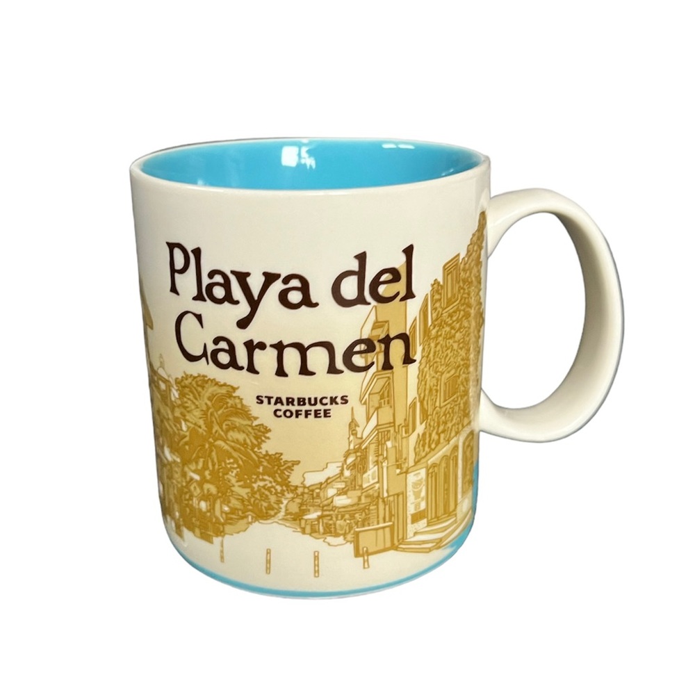 Starbucks Mug 2016 Playa Del Carmen Collectible Ceramic Coffee Tea Cup EUC 16 oz
